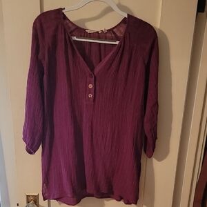 Soft Surroundings Plum V-Neck Blouse
